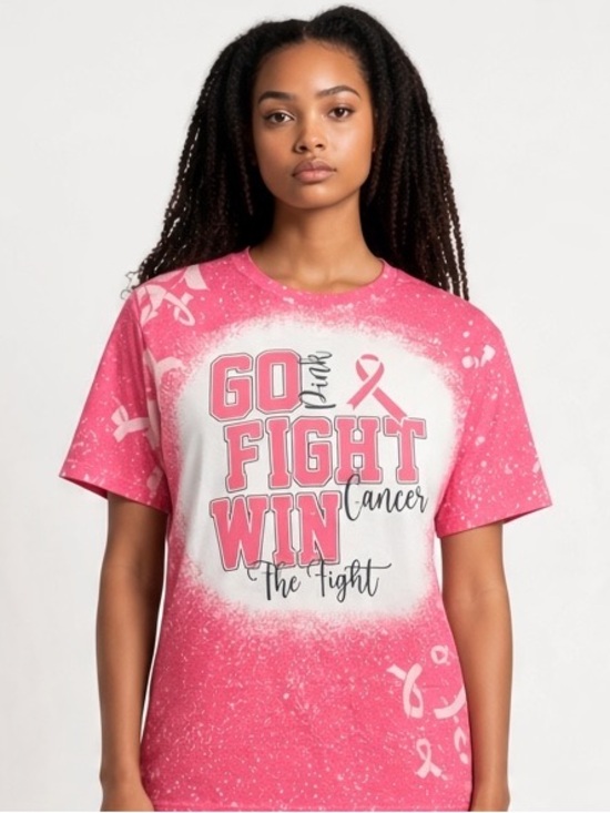 Tops - Breast Cancer Awareness 🩷🩷🩷 “Go Fight Win Pink”Tee - Various Sizes